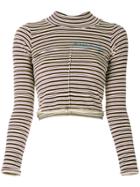 Eckhaus Latta Cropped Striped Blouse - Multicolour