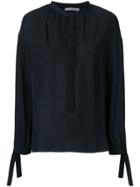 Vince Collarless Blouse - Blue