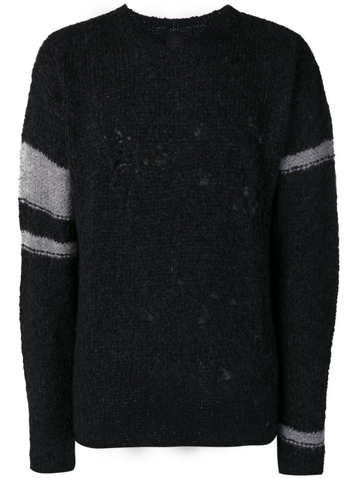Thom Krom Distressed Knit Jumper - Black