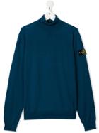 Stone Island Junior Teen Roll Neck Jumper - Blue