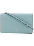 Coach - Fold Over Cross Body Bag - Women - Leather - One Size, Blue, Leather