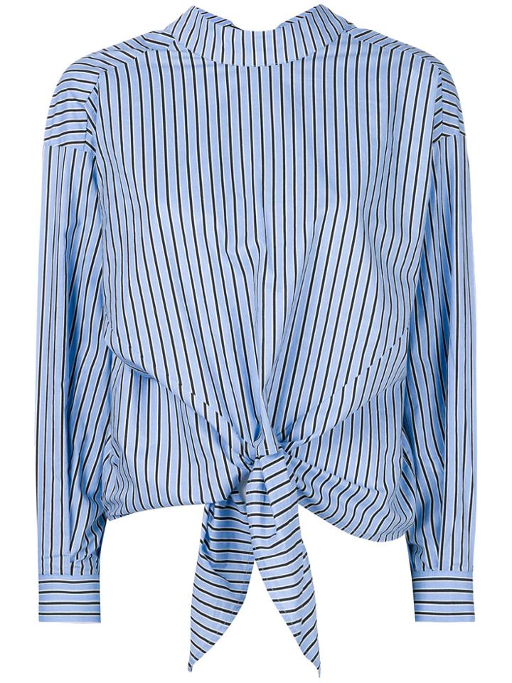 Jovonna Striped Tie Heath Shirt - Blue