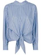 Jovonna Striped Tie Heath Shirt - Blue