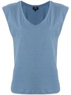 A.p.c. U-neck Cap Sleeve T-shirt - Blue