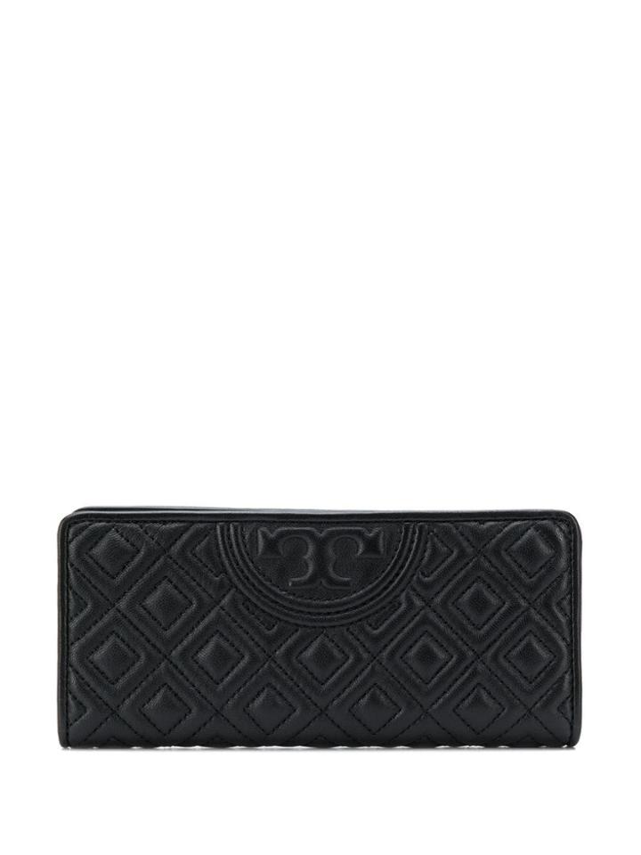 Tory Burch Quilted Logo Wallet - Black