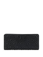 Tory Burch Quilted Logo Wallet - Black