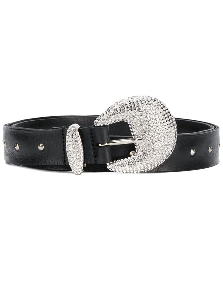 Alberta Ferretti Crystal Embellished Belt - Black