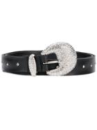Alberta Ferretti Crystal Embellished Belt - Black