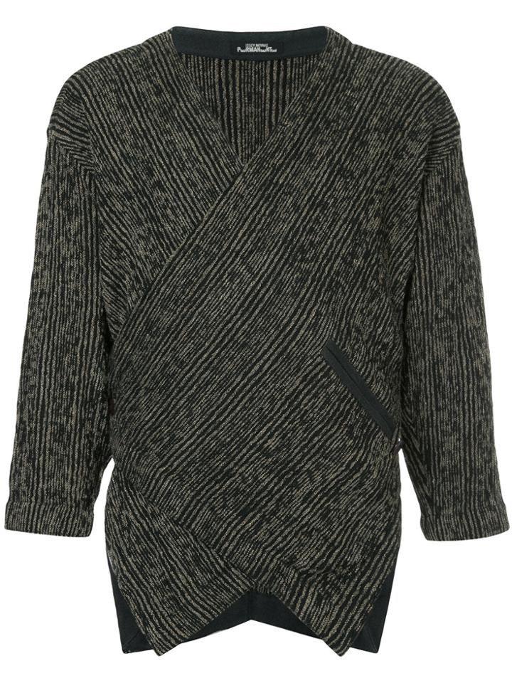 Issey Miyake Vintage Wrap Around Pointy Cardigan - Black