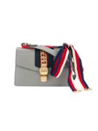 Gucci - Sylvie Handbag With Ribbon Decoration - Women - Cotton/leather - One Size, Grey, Cotton/leather