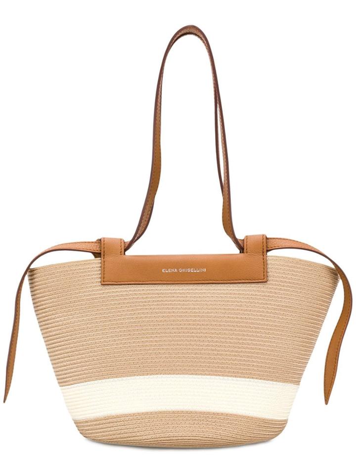 Elena Ghisellini Small Trapeze Tote - Neutrals