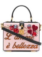 Dolce & Gabbana Embellished Dolce Box Bag - Pink & Purple