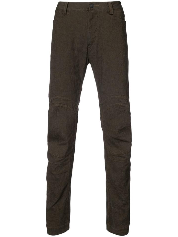 Ziggy Chen Biker-detail Trousers - Brown