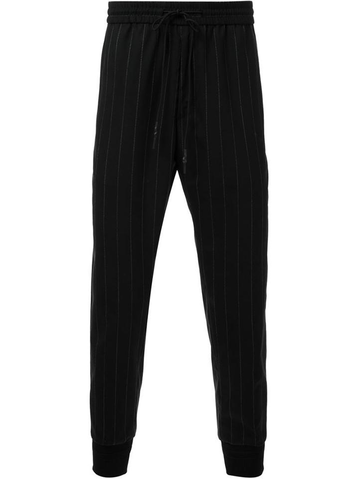 Juun.j Gathered Ankle Pinstripe Trousers