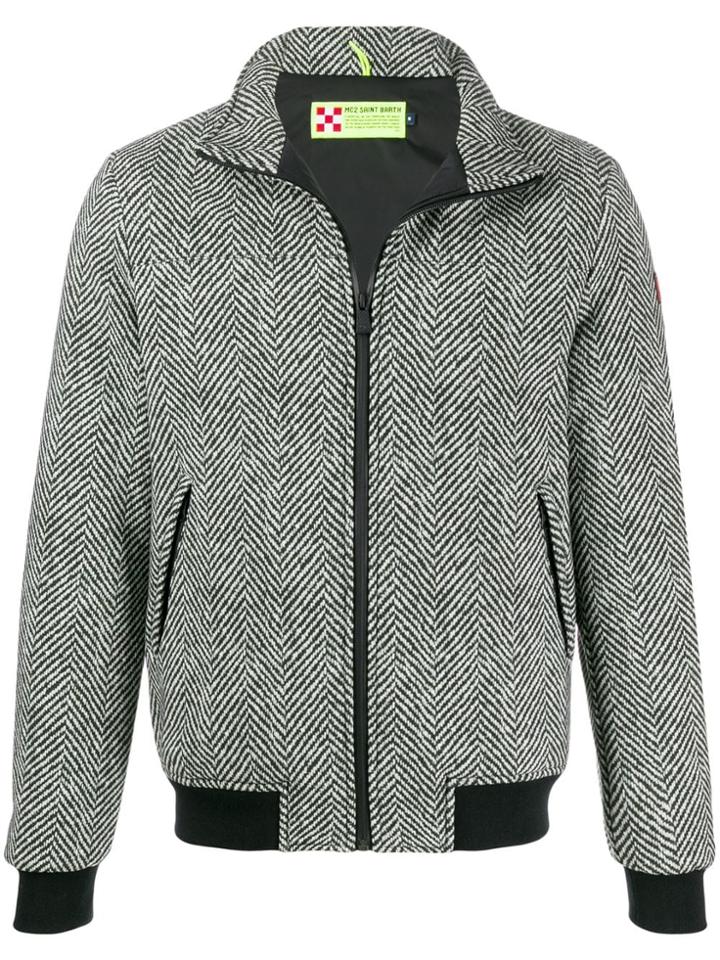 Mc2 Saint Barth Herringbone Bomber Jacket - Black