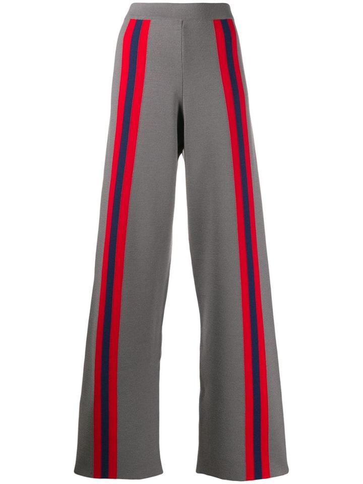Stella Jean Striped Flared Trousers - Grey