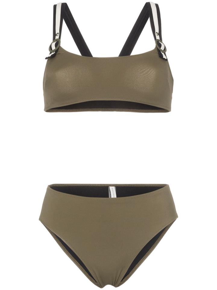 Solid And Striped The Evelyn Contrast Strap Bikini - Green
