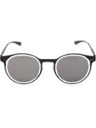 Mykita Round Frame Sunglasses, Men's, Black, Stainless Steel/acetate