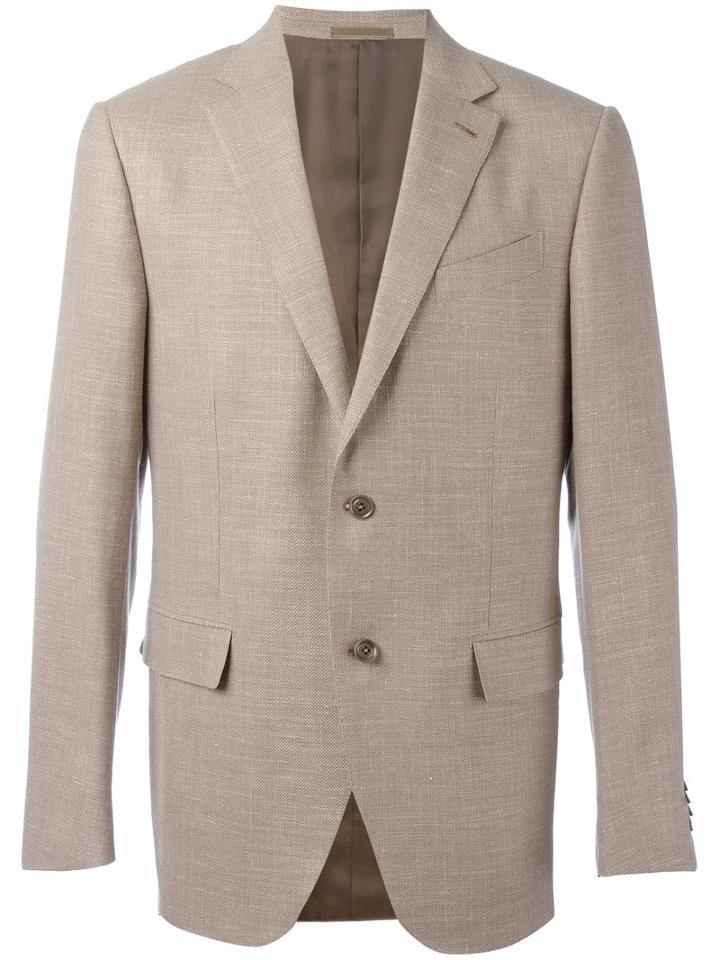Ermenegildo Zegna Classic Blazer, Men's, Size: 58, Brown, Wool/cupro