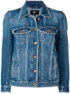 7 For All Mankind Distressed Hem Denim Jacket - Blue