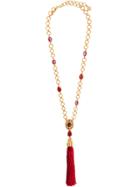 Oscar De La Renta Tassel Pendant Necklace - Red