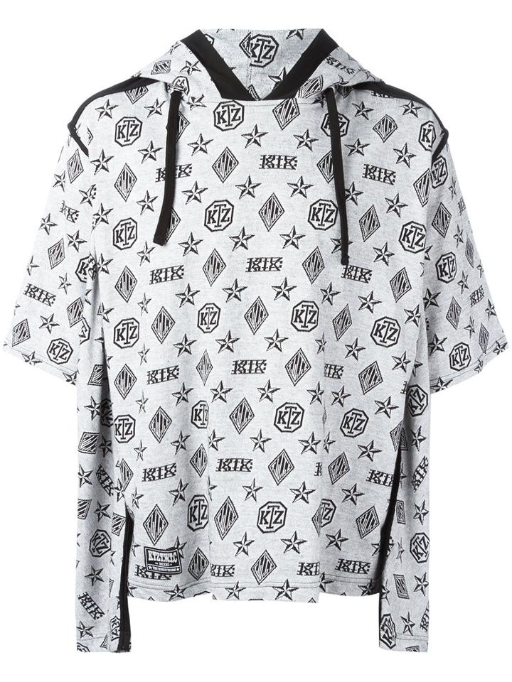 Ktz - Double Sleeves Hoodie - Unisex - Cotton - L, Grey, Cotton