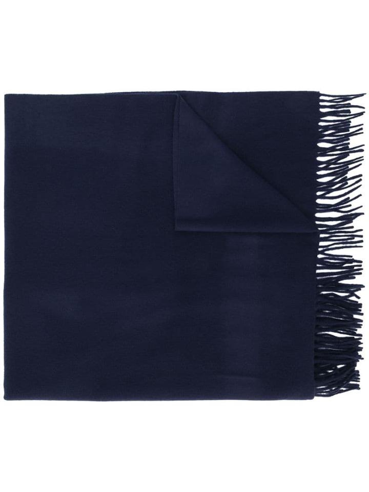 Canada Goose Fringed Wool Scarf - Blue