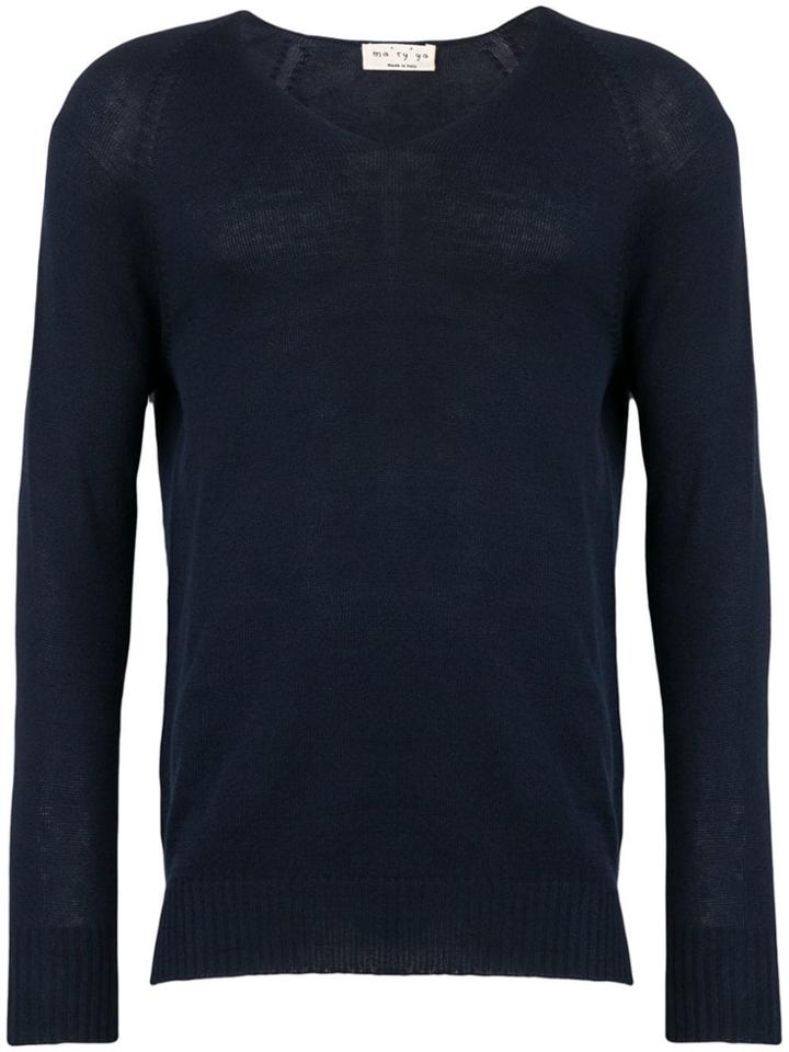 Ma'ry'ya V-neck Jumper - Blue