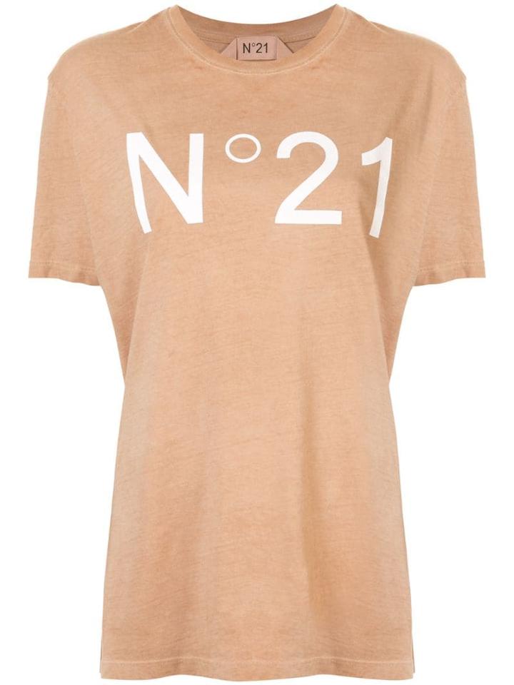 Nº21 Logo Print T-shirt - Brown