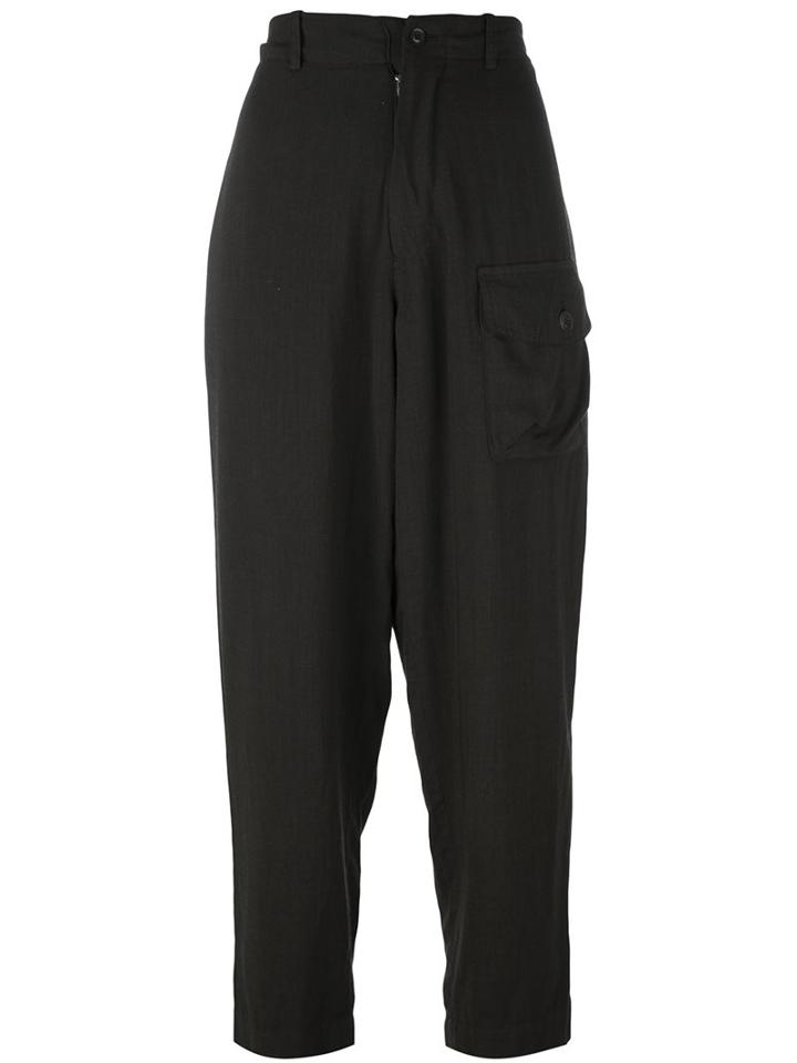 Y's Drop Crotch Trousers, Women's, Size: 3, Brown, Cupro/wool
