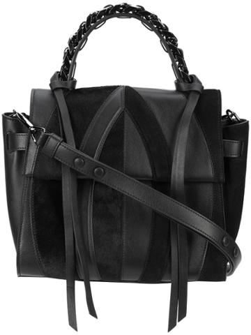 Elena Ghisellini Panel Design Shoulder Bag - Black