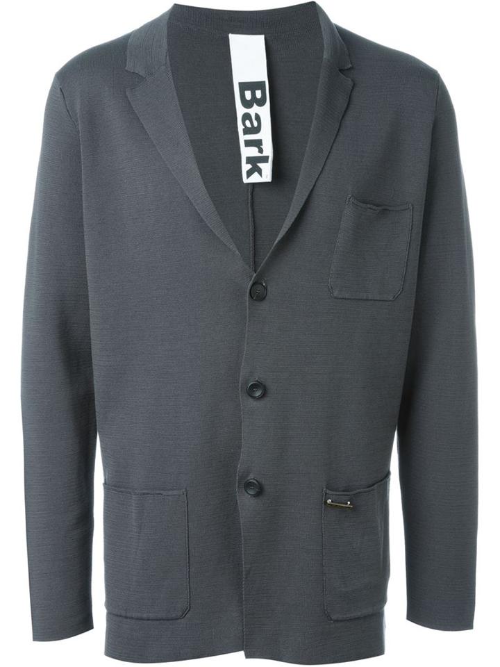 Bark Boxy Blazer, Men's, Size: L, Grey, Cotton