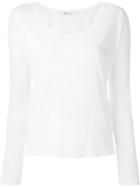 T By Alexander Wang Jersey Longsleeved Top, Women's, Size: Large, White, Viscose