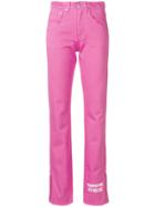 Msgm Distressed Straight Jeans - Pink & Purple