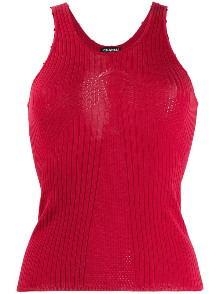 Chanel Pre-owned 2004's Knitted Tank Top - Red