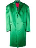 Raf Simons Satin Oversized Coat - Green
