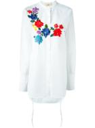 Ports 1961 Floral Embroidery Blouse, Women's, Size: 40, White, Cotton/viscose