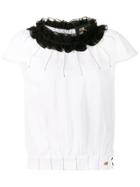 Cavalli Class Ruffled Neck Blouse - White