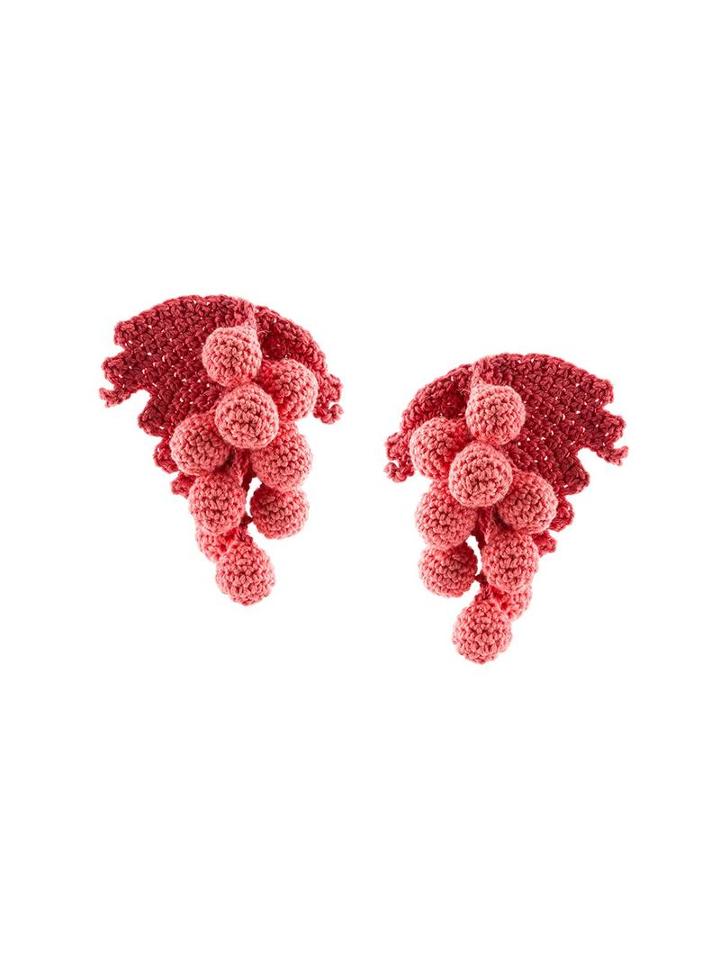 Rosie Assoulin Crochet Grapes Earring, Women's, Pink/purple