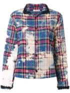 Akiko Aoki Stained Effect Plaid Shirt, Women's, Size: Medium, Blue, Cotton