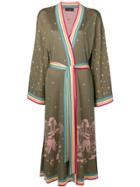 Alanui Intarsia Belted Cardigan - Green