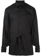 Fumito Ganryu Tie-waist Fitted Shirt - Black