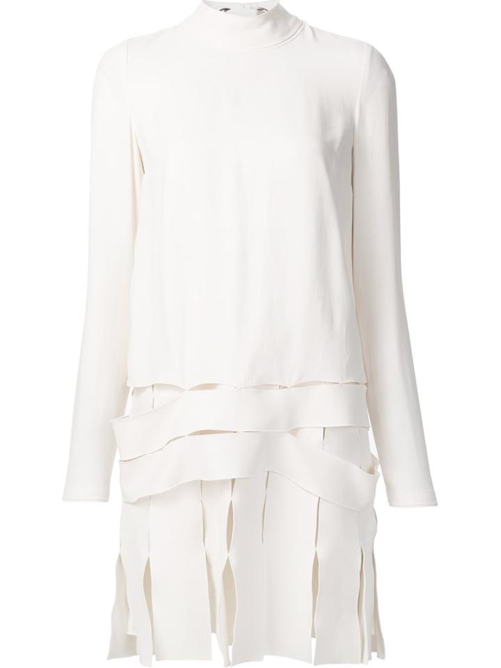 Proenza Schouler Longsleeved Banded Dress, Women's, Size: 6, Nude/neutrals, Silk/acetate/viscose