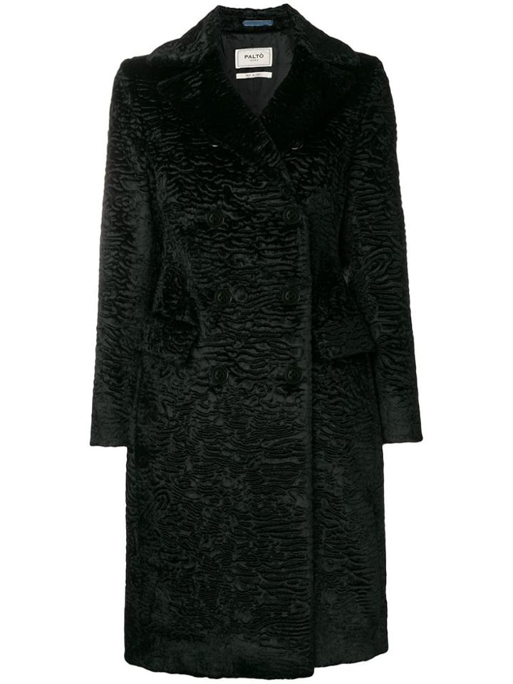 Paltò Textured Trench Coat - Black