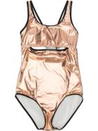 Andorine Teen Cut Out Swimsuit - Metallic