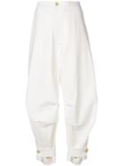 Hed Mayner High-waisted Buttoned Trousers - White