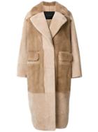 Blancha Two-tone Coat - Nude & Neutrals