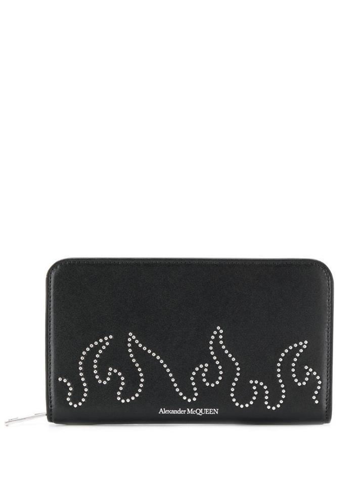 Alexander Mcqueen Flame Motif Wallet - Black