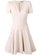 Alexander Mcqueen - Pleated Dress - Women - Silk/polyamide/wool - 40, Pink/purple, Silk/polyamide/wool