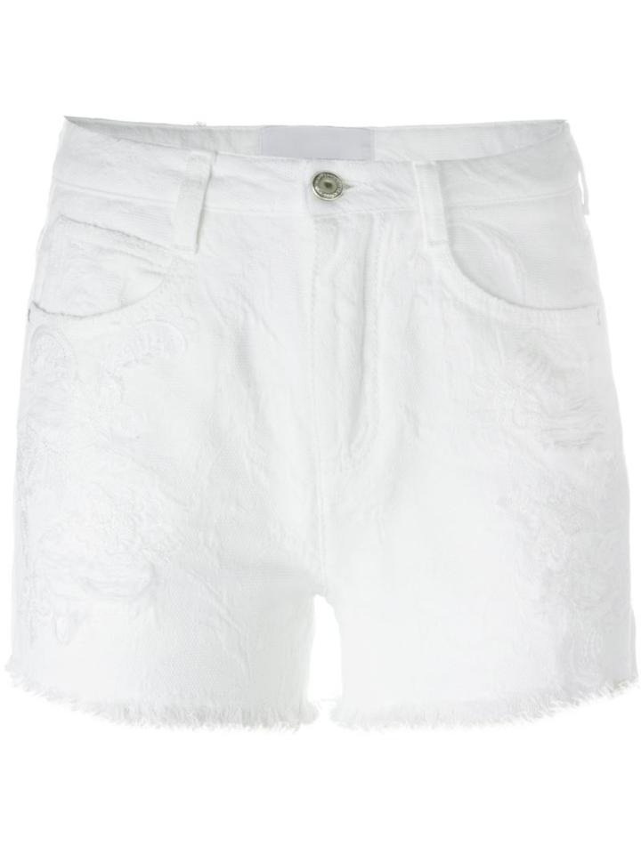 Ermanno Scervino Frayed Shorts, Women's, Size: 38, White, Cotton